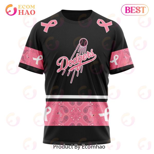 MLB Los Angeles Dodgers Specialized Design In Classic Style With Paisley! IN OCTOBER WE WEAR PINK BREAST CANCER 3D Hoodie