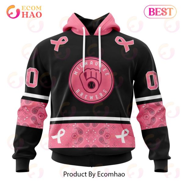 MLB Milwaukee Brewers Mix Grateful Dead Specialized Design In Classic Style With Paisley! IN OCTOBER WE WEAR PINK BREAST CANCER 3D Hoodie
