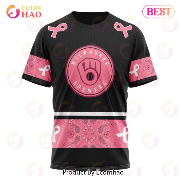MLB Milwaukee Brewers Mix Grateful Dead Specialized Design In Classic Style With Paisley! IN OCTOBER WE WEAR PINK BREAST CANCER 3D Hoodie