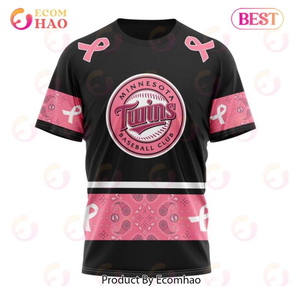 MLB Minnesota Twins Specialized Design In Classic Style With Paisley! IN OCTOBER WE WEAR PINK BREAST CANCER 3D Hoodie