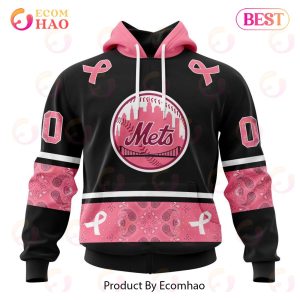 MLB New York Mets Specialized Design In Classic Style With Paisley! IN OCTOBER WE WEAR PINK BREAST CANCER 3D Hoodie