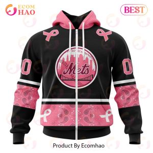 MLB New York Mets Specialized Design In Classic Style With Paisley! IN OCTOBER WE WEAR PINK BREAST CANCER 3D Hoodie