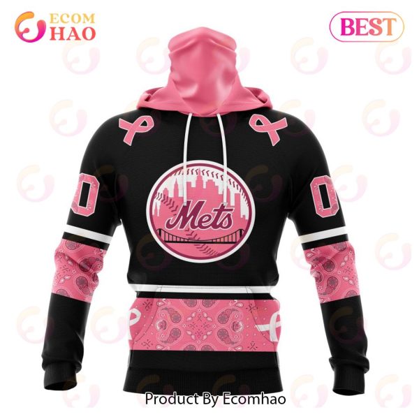MLB New York Mets Specialized Design In Classic Style With Paisley! IN OCTOBER WE WEAR PINK BREAST CANCER 3D Hoodie
