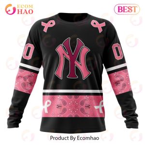 NewYork Yankees MLB In Classic Style With Paisley In October We Wear Pink  Breast Cancer Hoodie T Shirt - Growkoc