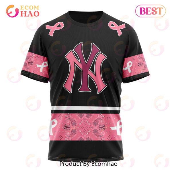 MLB NewYork Yankees Specialized Design In Classic Style With Paisley! IN OCTOBER WE WEAR PINK BREAST CANCER 3D Hoodie