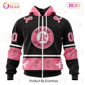 MLB Oakland Athletics Mix Grateful Dead Specialized Design In Classic Style With Paisley! IN OCTOBER WE WEAR PINK BREAST CANCER 3D Hoodie