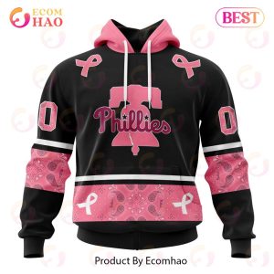 MLB Philadelphia Phillies Specialized Design In Classic Style With Paisley! IN OCTOBER WE WEAR PINK BREAST CANCER 3D Hoodie