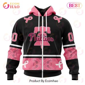 MLB Philadelphia Phillies Specialized Design In Classic Style With Paisley! IN OCTOBER WE WEAR PINK BREAST CANCER 3D Hoodie