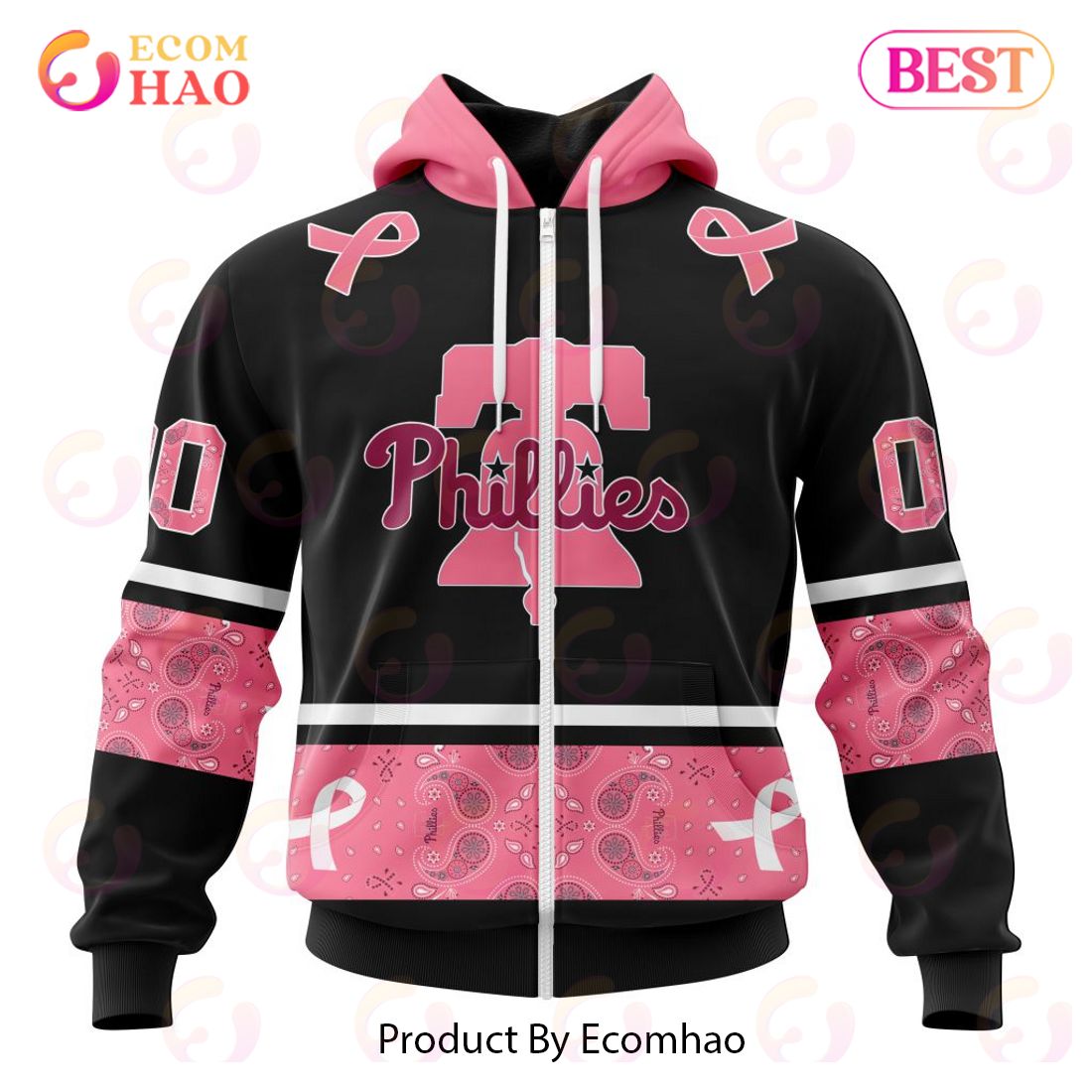 MLB Korea Checkerboard Front Pattern Crop Short Sleeve Tee Shirt Philadelphia Phillies Pink