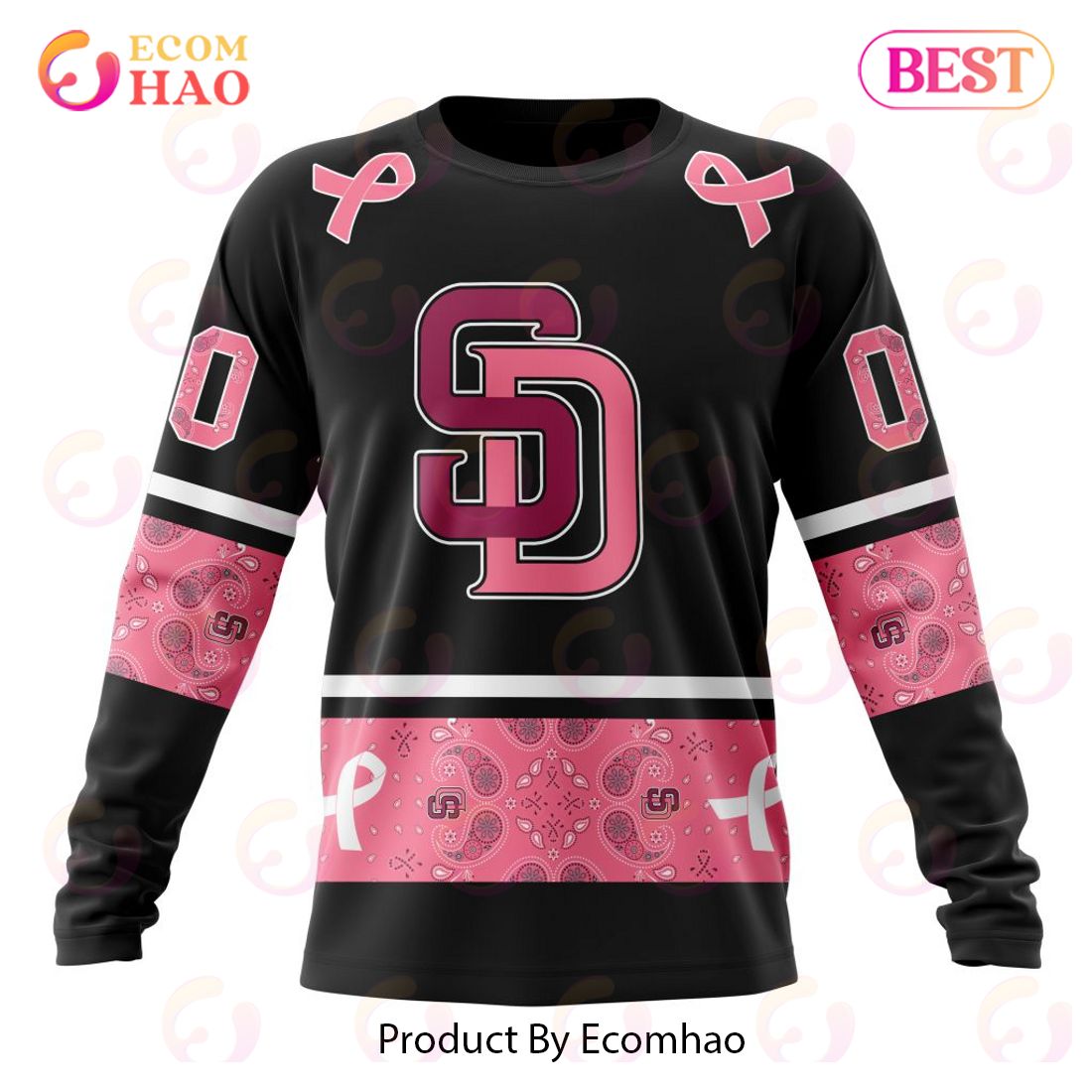 San Diego Padres MLB In Classic Style With Paisley In October We Wear Pink  Breast Cancer Hoodie T Shirt - Growkoc