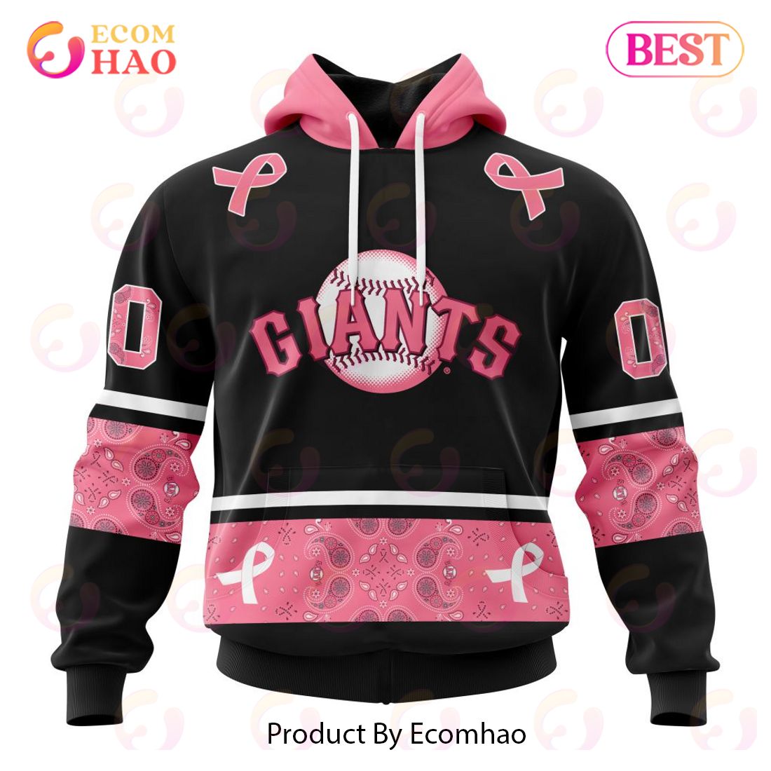 MLB San Francisco Giants Specialized Design In Classic Style With Paisley! IN OCTOBER WE WEAR PINK BREAST CANCER 3D Hoodie