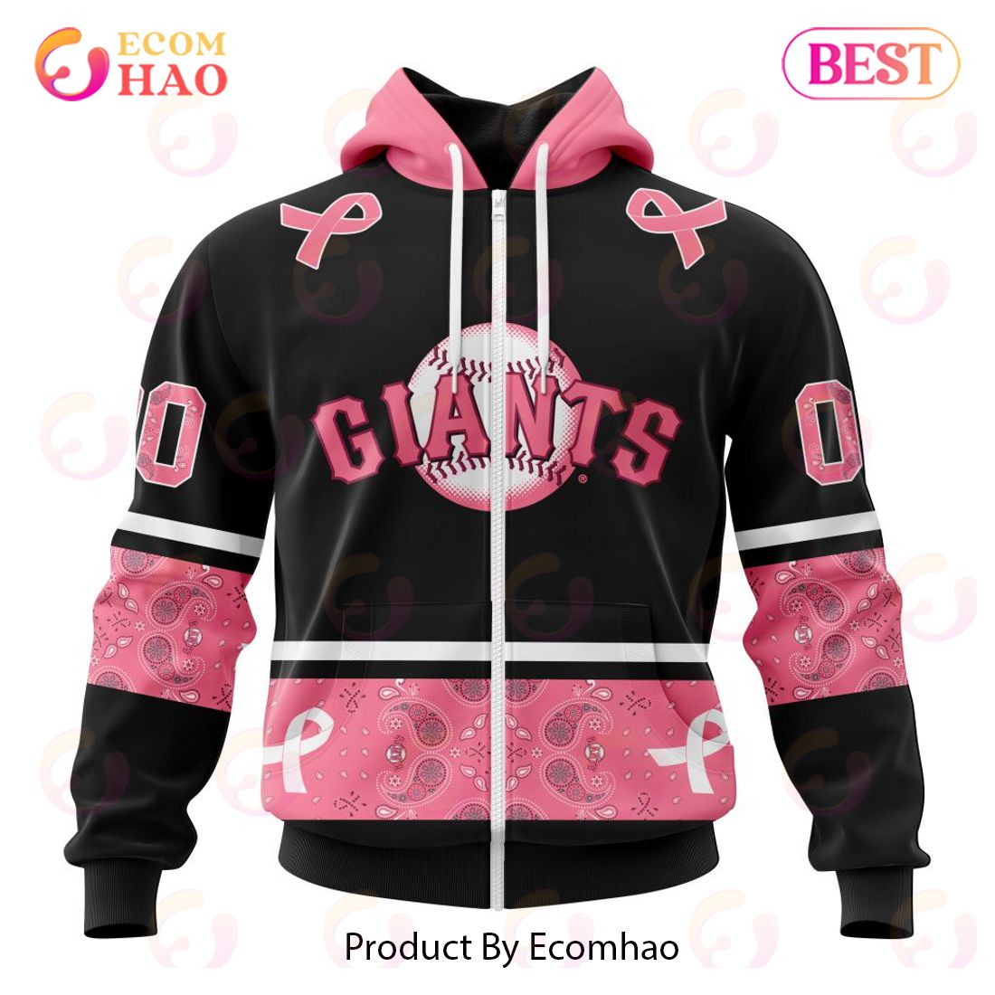 San Francisco Giants MLB In Classic Style With Paisley In October We Wear  Pink Breast Cancer Hoodie T Shirt - Growkoc