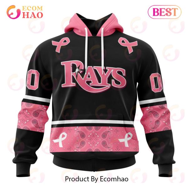 MLB Tampa Bay Rays Specialized Design In Classic Style With Paisley! IN OCTOBER WE WEAR PINK BREAST CANCER 3D Hoodie