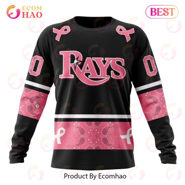 MLB Tampa Bay Rays Specialized Design In Classic Style With Paisley! IN OCTOBER WE WEAR PINK BREAST CANCER 3D Hoodie