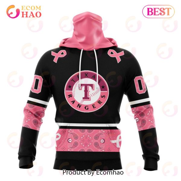 MLB Texas Rangers Specialized Design In Classic Style With Paisley! IN OCTOBER WE WEAR PINK BREAST CANCER 3D Hoodie