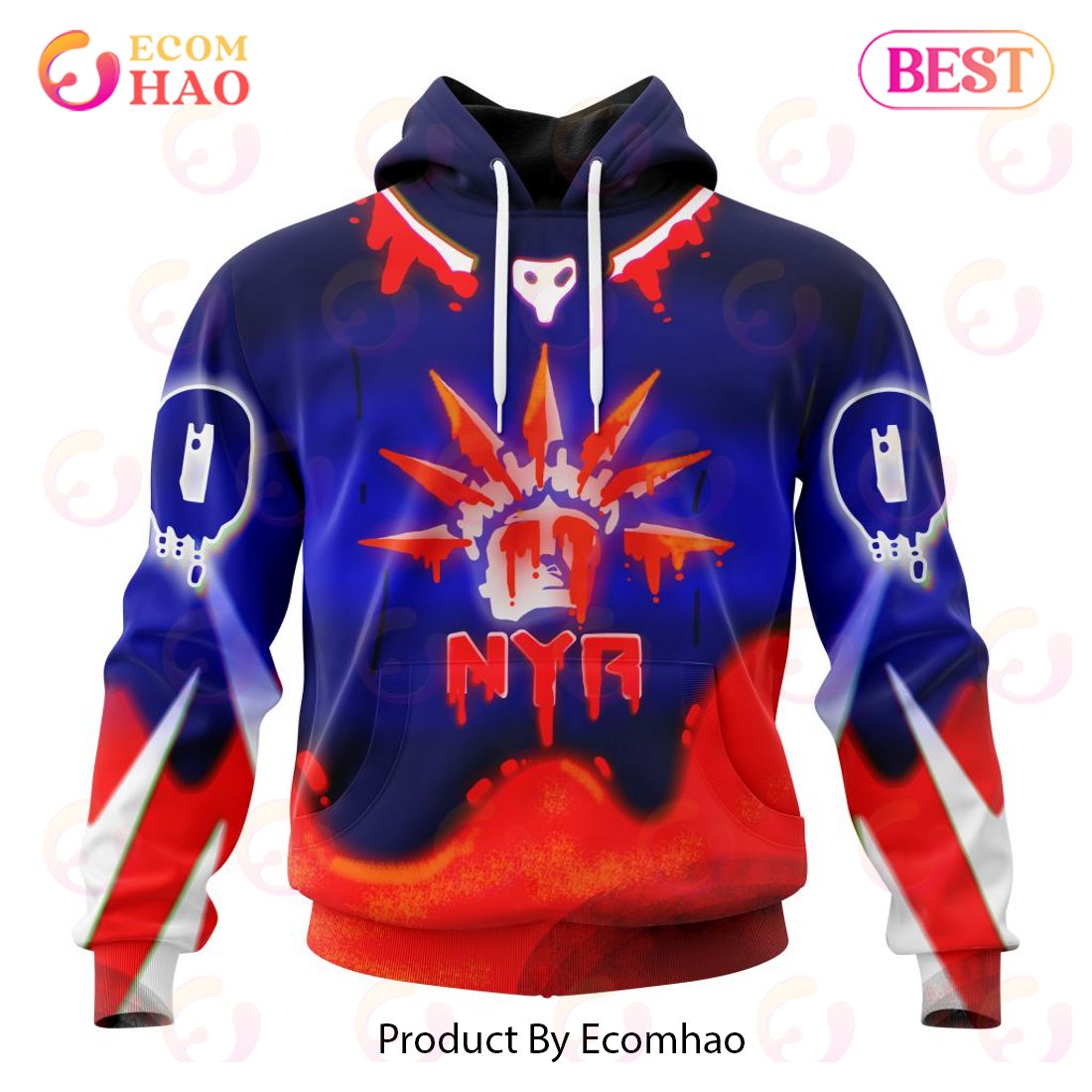 New York Rangers Specialized Jersey For Halloween Night 3D Hoodie