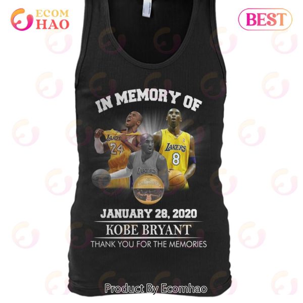 In Memory Of 28 2020 Kobe Bryant Thank You For The Memories T-Shirt