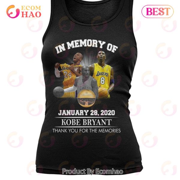 In Memory Of 28 2020 Kobe Bryant Thank You For The Memories T-Shirt