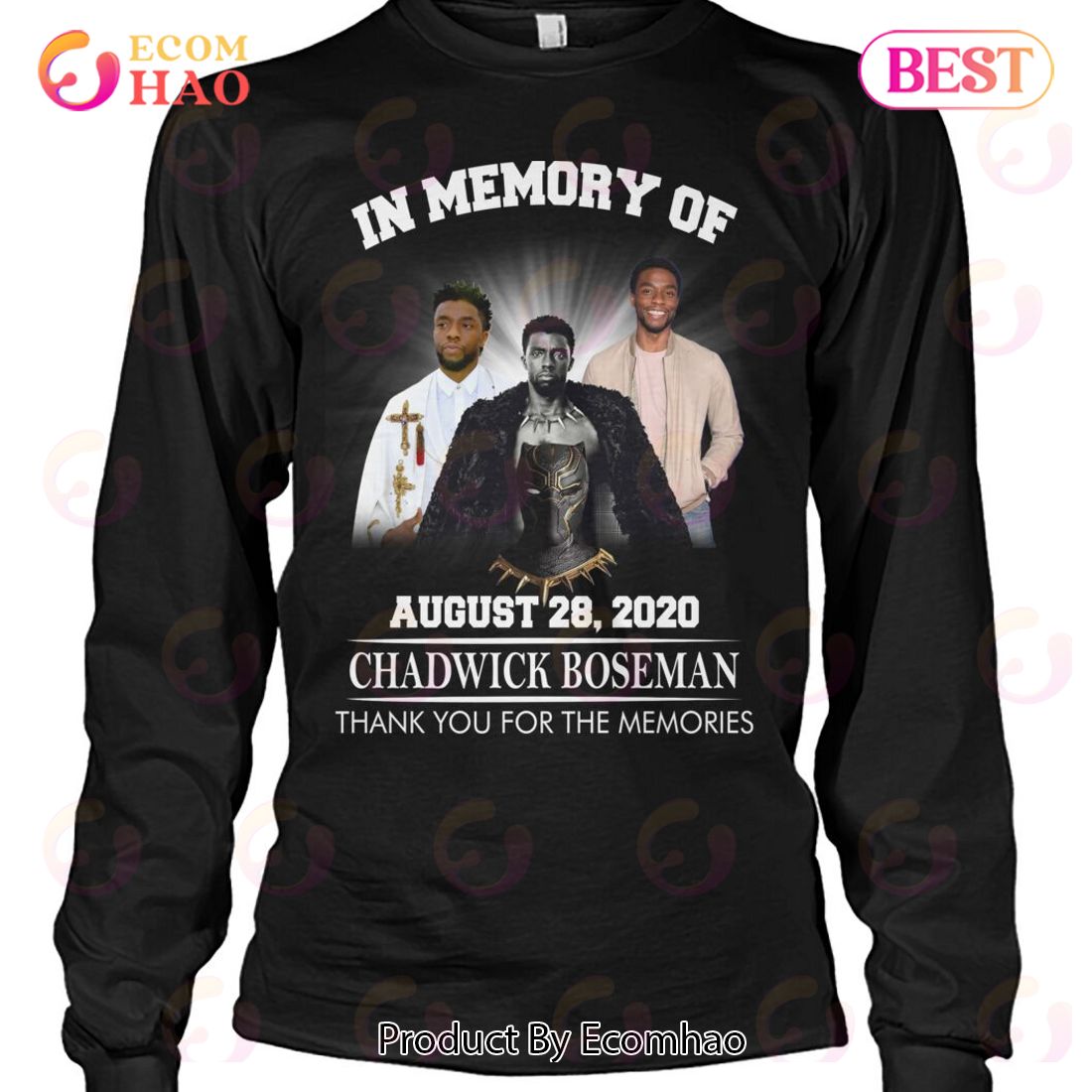 In Memory Of August 28 2020 Chadwick Boseman Thank You For The Memories T-Shirt