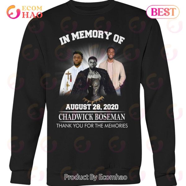 In Memory Of August 28 2020 Chadwick Boseman Thank You For The Memories T-Shirt