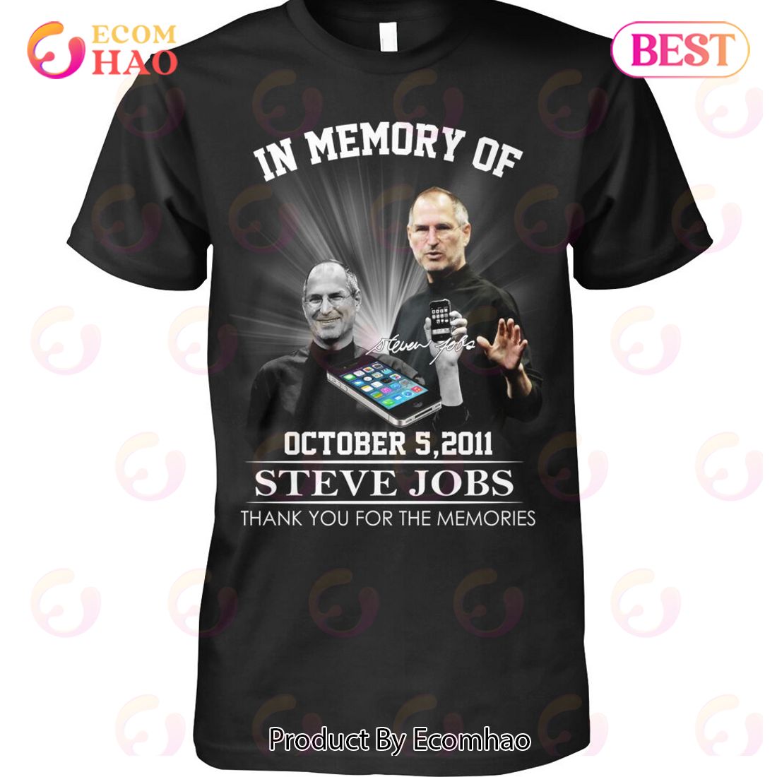 In Memory Of October 5 2021 Steve Jobs Thank You For The Memories T-Shirt