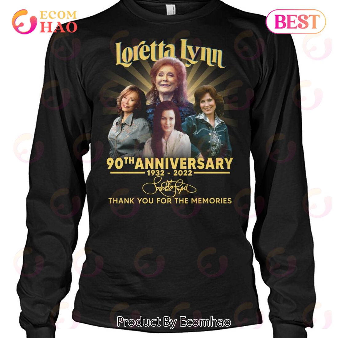 Loretta Lynn 90th Anniversary 1932 – 2022 Thank You For The Memories T-Shirt