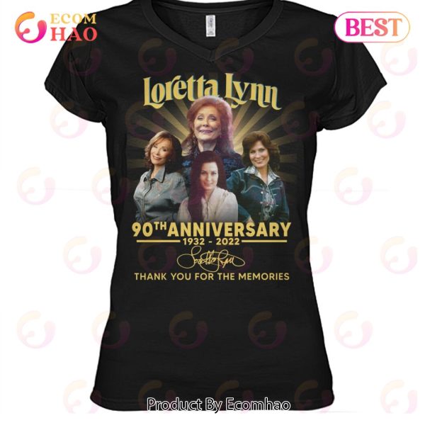 Loretta Lynn 90th Anniversary 1932 – 2022 Thank You For The Memories T-Shirt