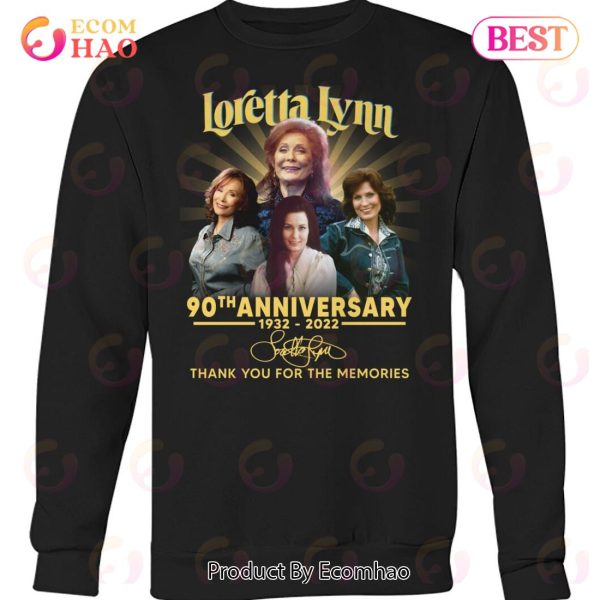 Loretta Lynn 90th Anniversary 1932 – 2022 Thank You For The Memories T-Shirt