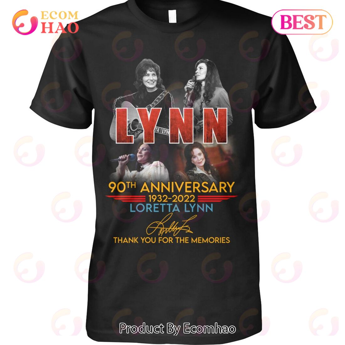 Lynn 90th Anniversary 1932 – 2022 Loretta Lynn Thank You For The Memories T-Shirt