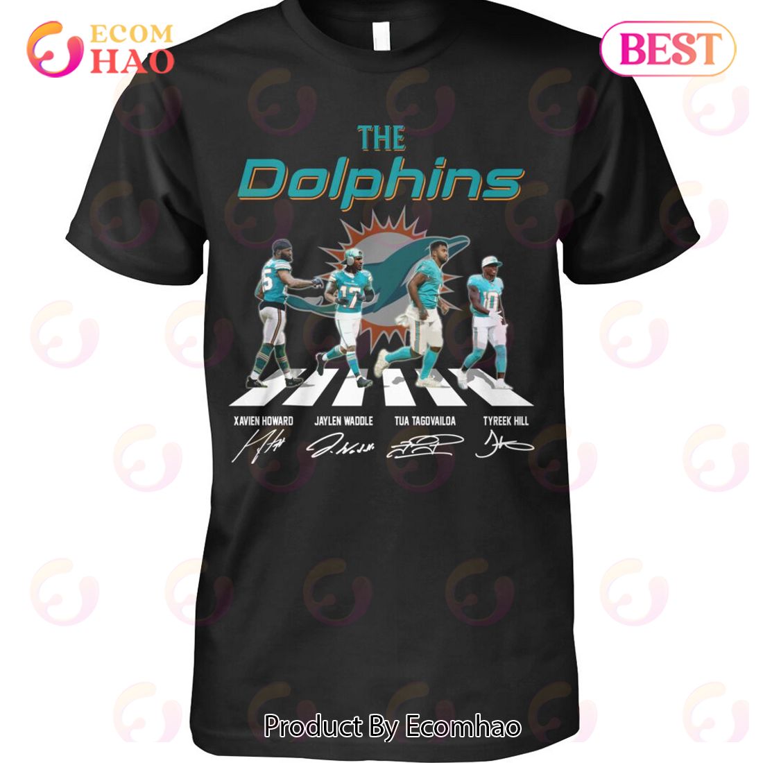 The Dolphins Xavien Howard And Jaylen Waddle And Tua Tagovailoa And Tyreek Hill T-Shirt