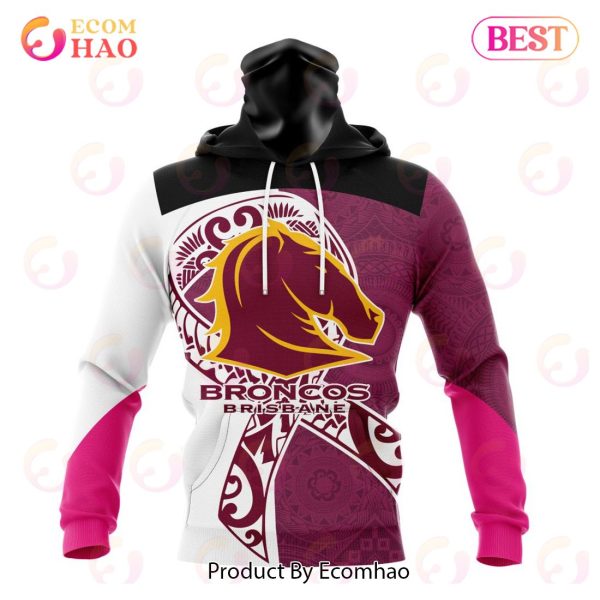 NRL Brisbane Broncos Specialized Kits Samoa Fight Cancer 3D Hoodie