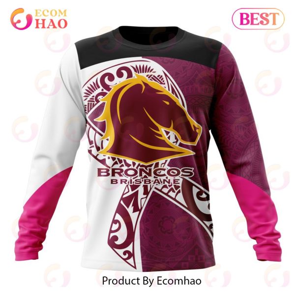 NRL Brisbane Broncos Specialized Kits Samoa Fight Cancer 3D Hoodie
