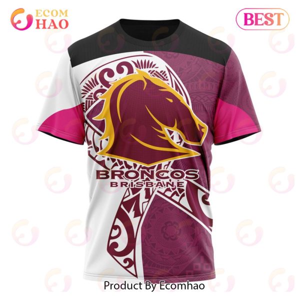 NRL Brisbane Broncos Specialized Kits Samoa Fight Cancer 3D Hoodie