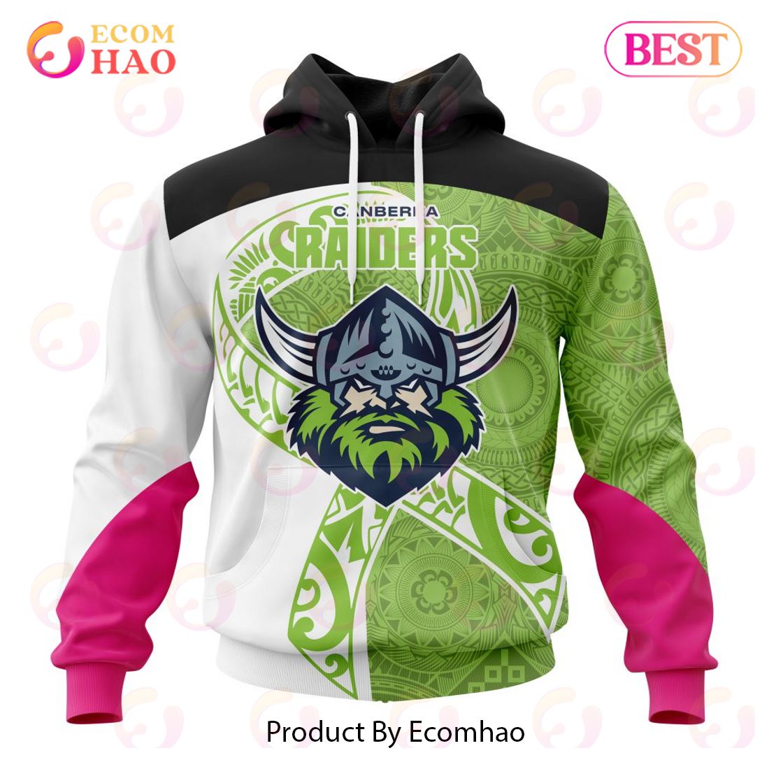 NRL Canberra Raiders Specialized Kits Samoa Fight Cancer 3D Hoodie