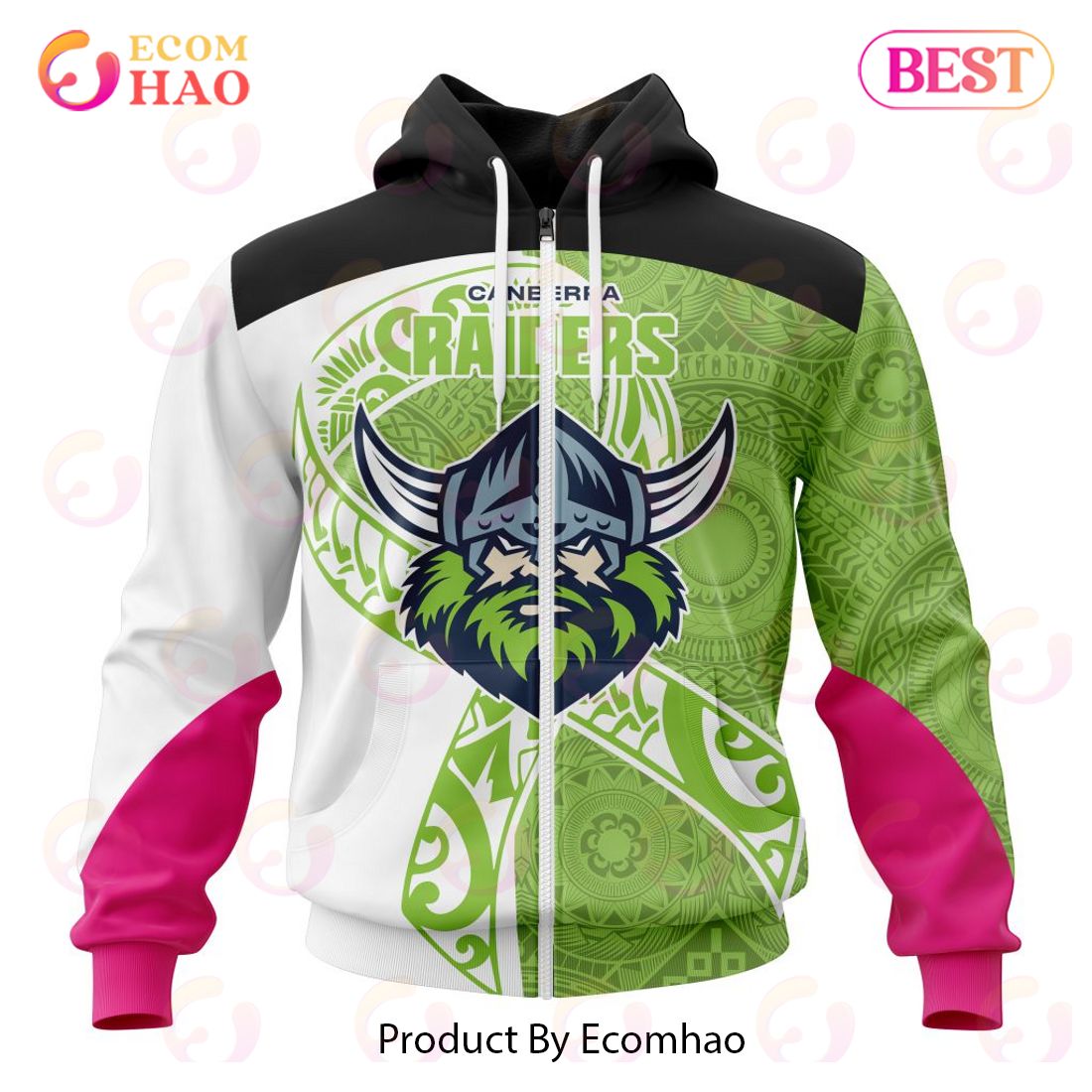 NRL Canberra Raiders Specialized Kits Samoa Fight Cancer 3D Hoodie