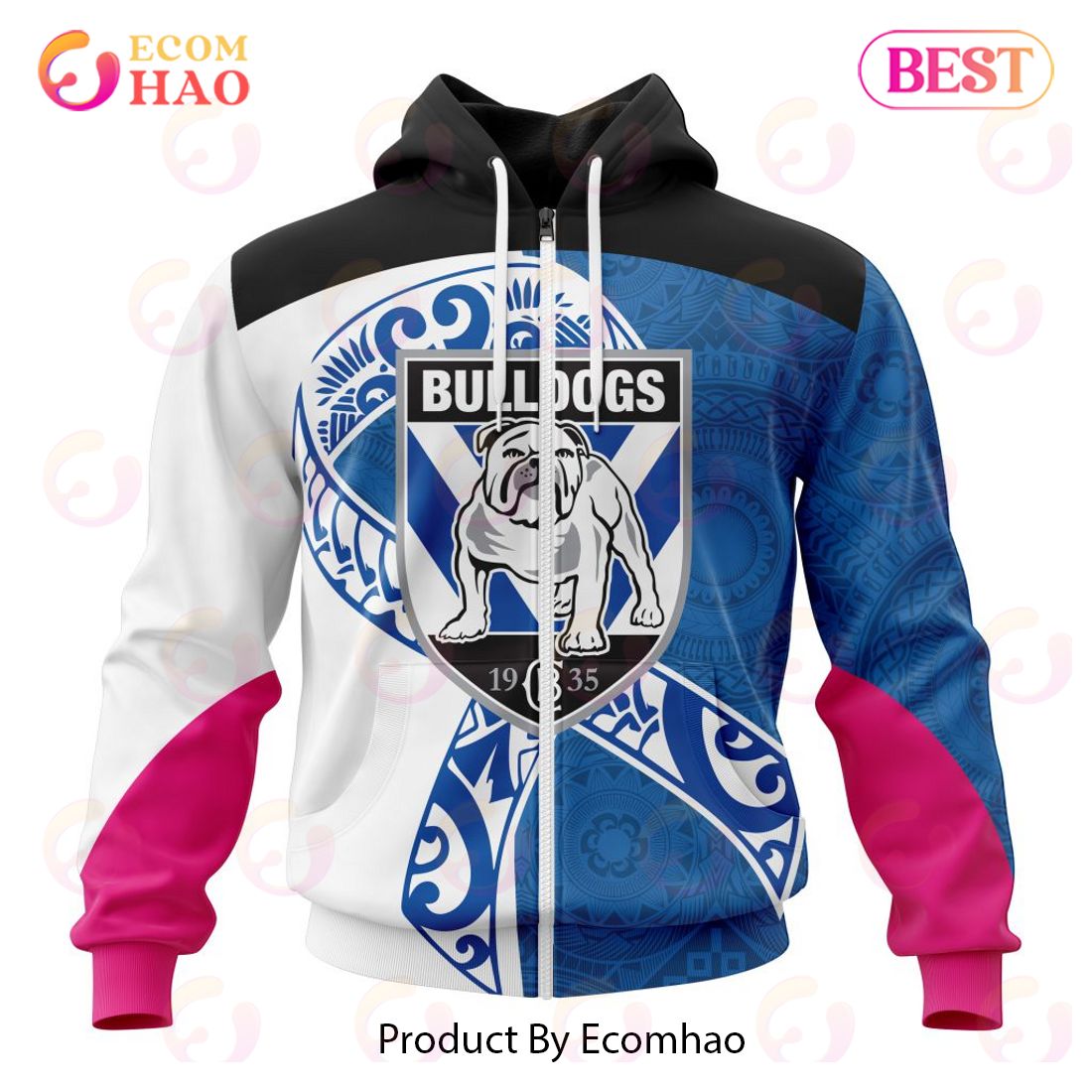 NRL Canterbury-Bankstown Bulldogs Specialized Kits Samoa Fight Cancer 3D Hoodie