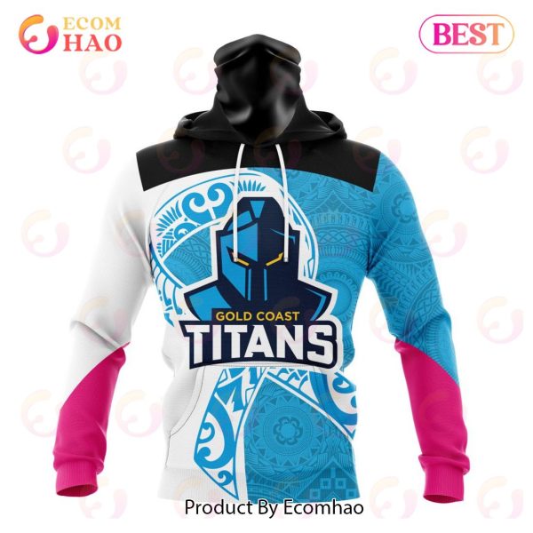 NRL Gold Coast Titans Specialized Kits Samoa Fight Cancer 3D Hoodie