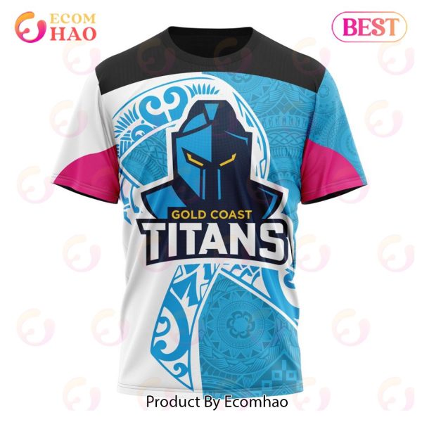 NRL Gold Coast Titans Specialized Kits Samoa Fight Cancer 3D Hoodie