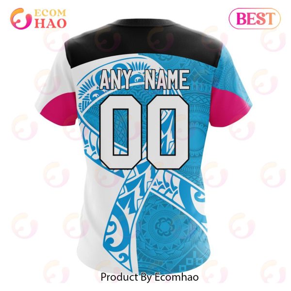 NRL Gold Coast Titans Specialized Kits Samoa Fight Cancer 3D Hoodie