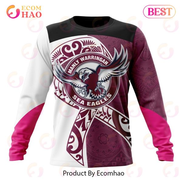 NRL Manly Warringah Sea Eagles Specialized Kits Samoa Fight Cancer 3D Hoodie