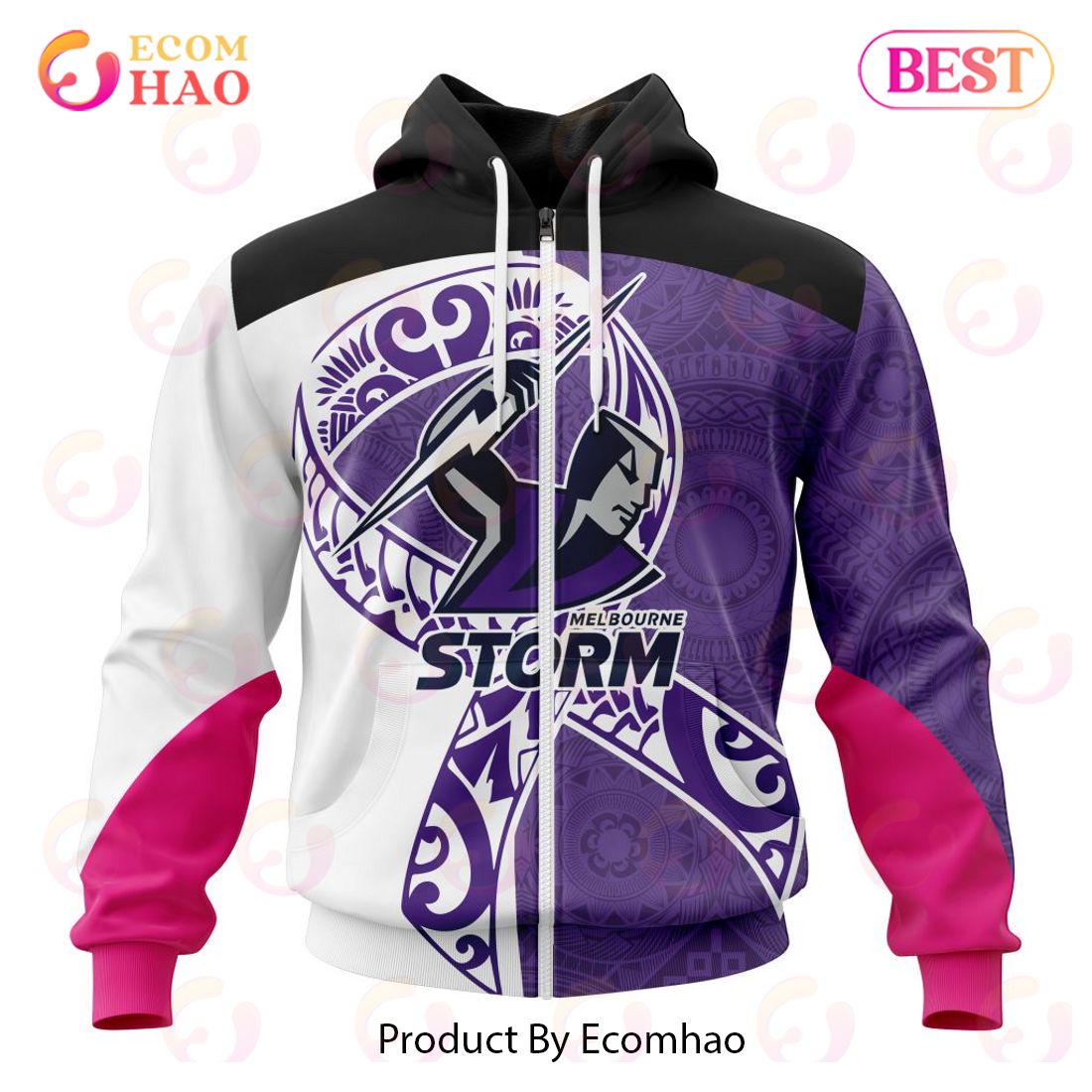 NRL Melbourne Storm Specialized Kits Samoa Fight Cancer 3D Hoodie