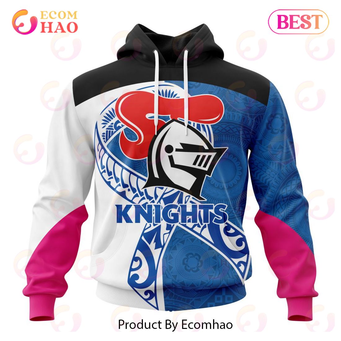 NRL Newcastle Knights Specialized Kits Samoa Fight Cancer 3D Hoodie