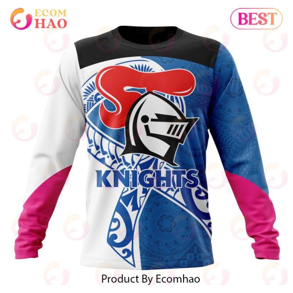 NRL Newcastle Knights Specialized Kits Samoa Fight Cancer 3D Hoodie