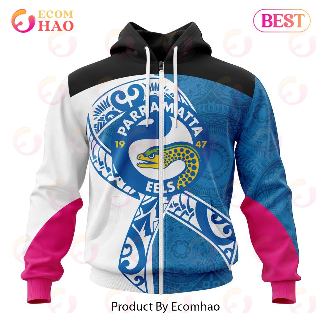 NRL Parramatta Eels Specialized Kits Samoa Fight Cancer 3D Hoodie