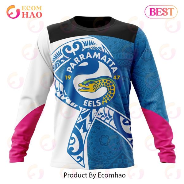 NRL Parramatta Eels Specialized Kits Samoa Fight Cancer 3D Hoodie