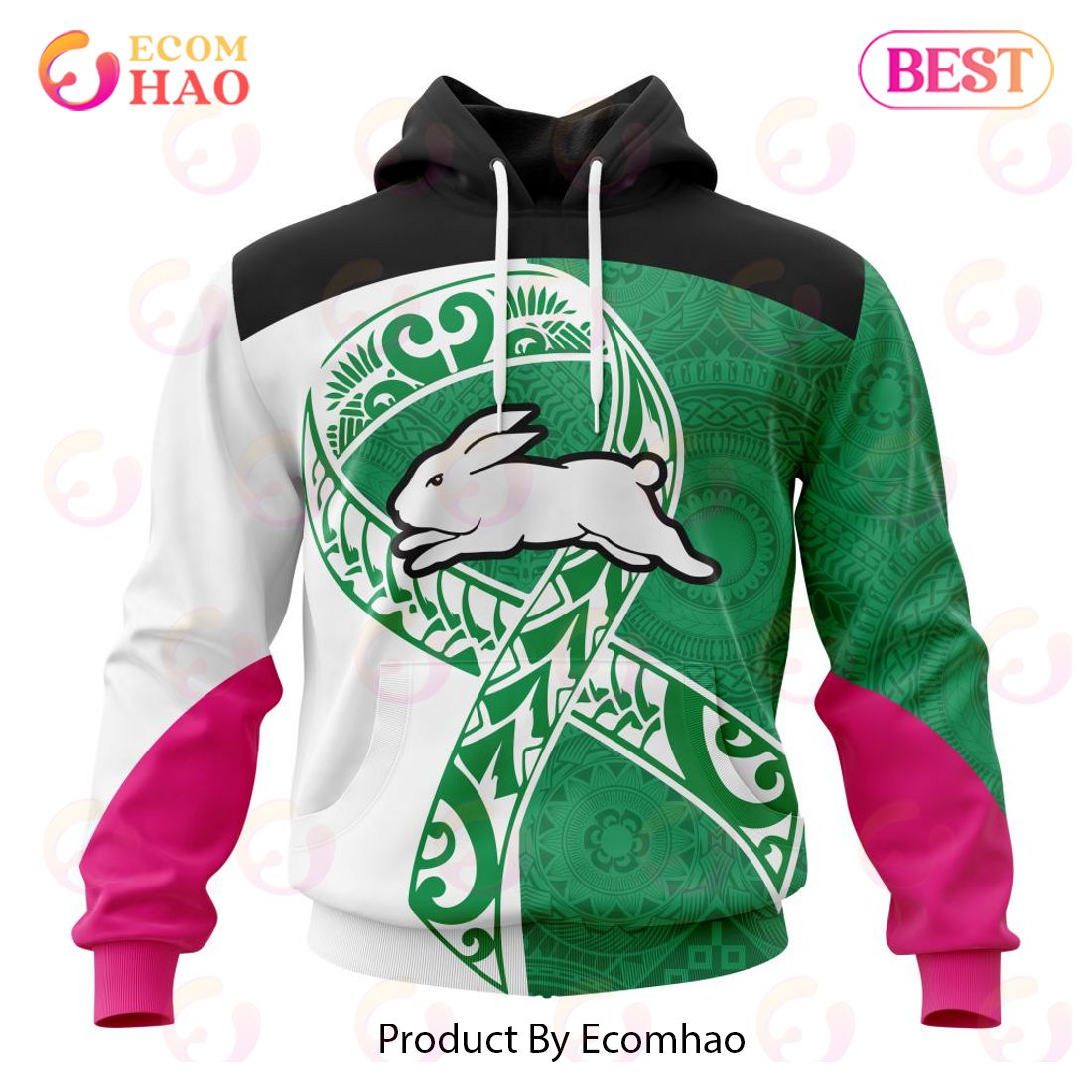 NRL South Sydney Rabbitohs Specialized Kits Samoa Fight Cancer 3D Hoodie