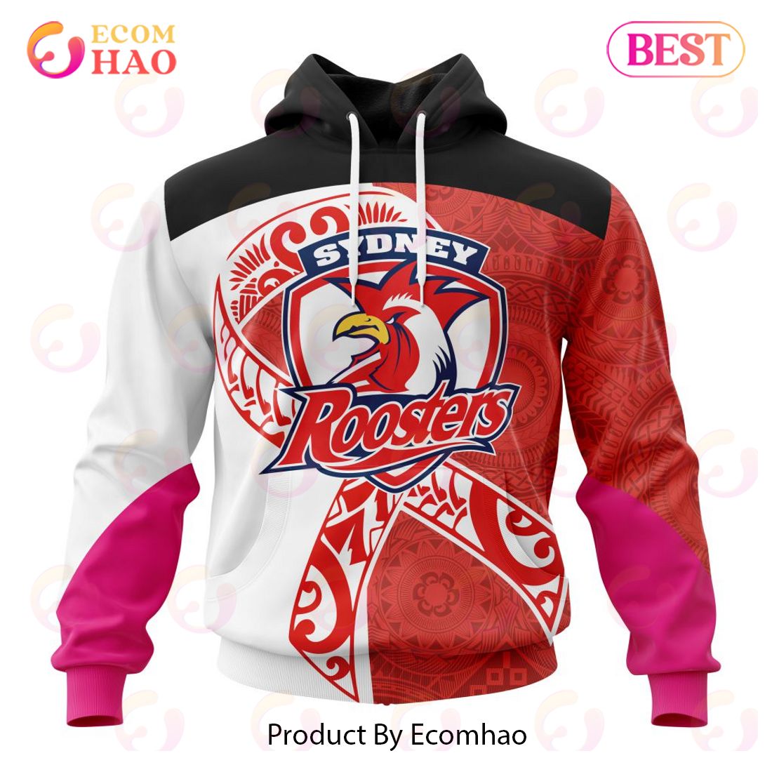 NRL Sydney Roosters Specialized Kits Samoa Fight Cancer 3D Hoodie