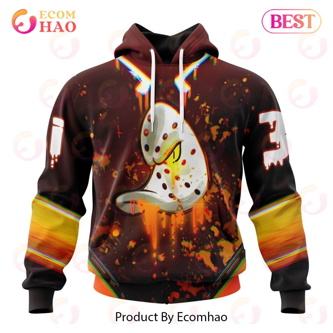 Anaheim Ducks Specialized Jersey For Halloween Night 3D Hoodie