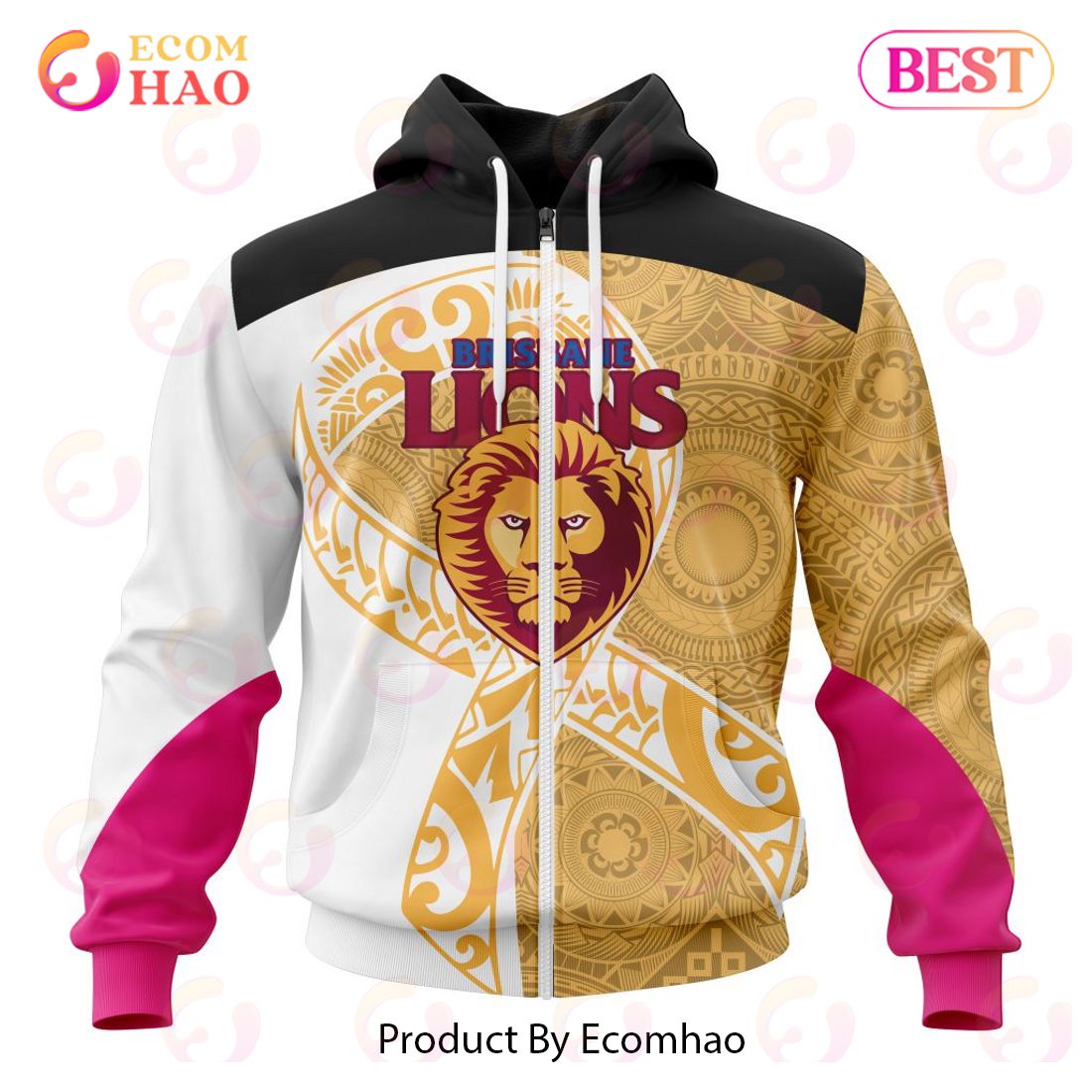 AFL Brisbane Lions Specialized Kits Samoa Fight Cancer 3D Hoodie