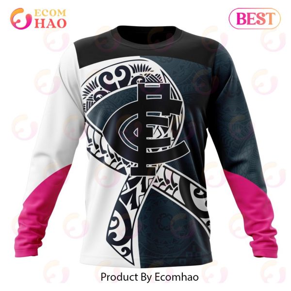 AFL Carlton Football Club Specialized Kits Samoa Fight Cancer 3D Hoodie